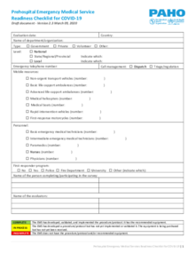 PDF Form For Prehospital Emergency Medical Service Readiness Checklist ...